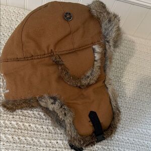 Like New Brown Trapper Hat with 100% Rabbit Fur